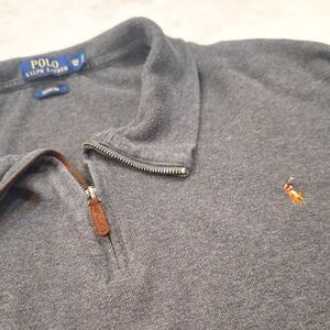Polo Ralph Lauren Gray Quarter-Zip Sweater‎ 3XB Estate Rib Preppy Layering